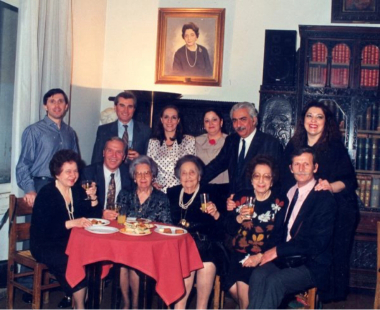 Μέλη του Δ.Σ. του ΛτΕ και των Φίλων σε εκδήλωση στις αίθουσες του ΛτΕ το 1991