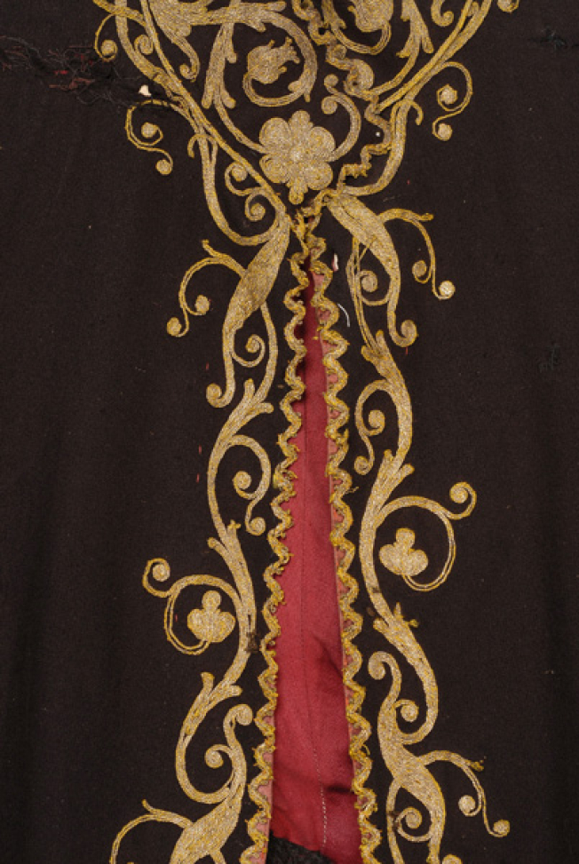 Detail of terzidikos (gold tailored) embroidery at the chest