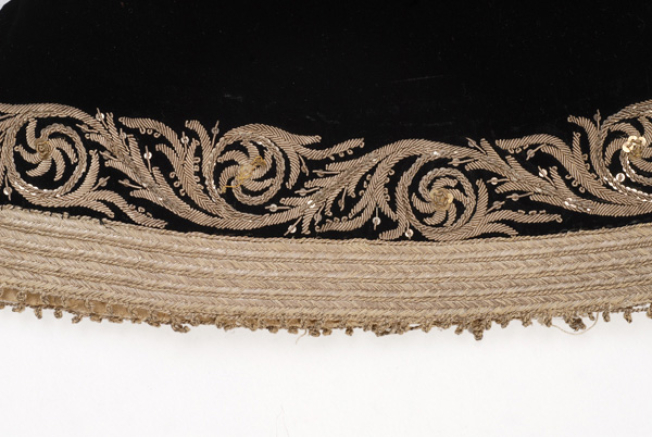 Detail of the terzidiki embroidery at the hem of the sleeve