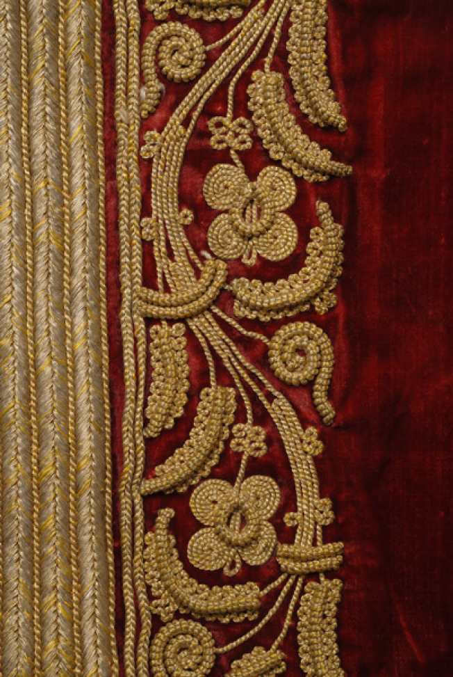 Detail of the terzidiki decoration at the hem of the sleeve