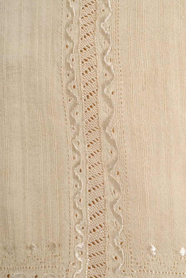 Border, detail of the embroidered joint