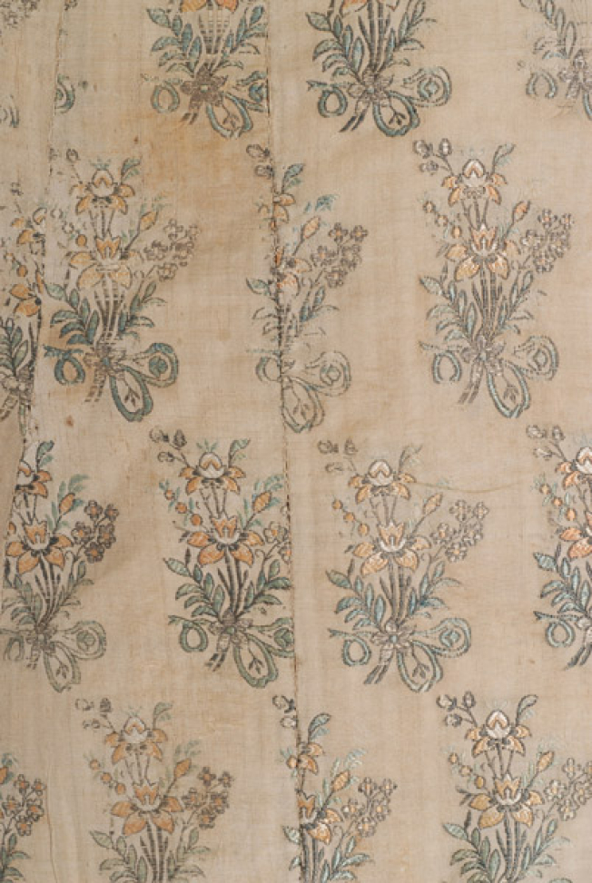 Detail of the brocaded fabric