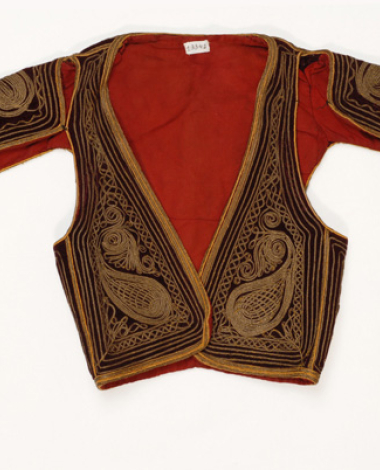 Fermeli, velvet sleeved jacket, part of the children's foustanella outfit named after Ion Dragoumis