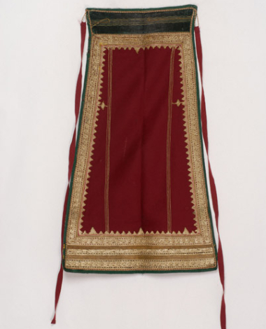Karagounian gold embroidered apron made of crimson felt