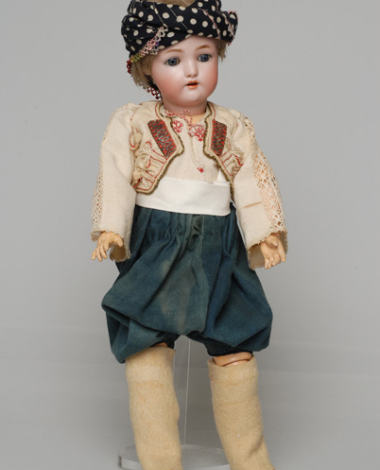 Porcelain doll, in men's tsopaniki (shepherd's) costume of Skyros, from the doll's collection of Queen Olga 