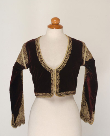 Velvet zimbouni with rich gold embroidery 