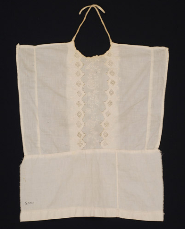 Plastron, pectoral piece of fabric with white embroidery