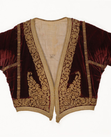 Kondogouni, velvet sleeved jacket ornamented with terzidiko gold embroidery