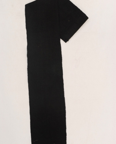 Υφαντό μαύρο μάλλινο δίμιτο ζωνάρι, εξάρτημα της γυναικείας φορεσιάς των Ψαράδων (Πρέσπες)