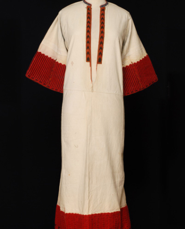 Handwoven white cotton pokamisso