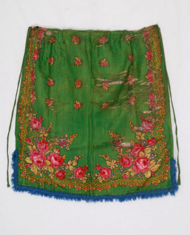 Silk apron with printed decoration