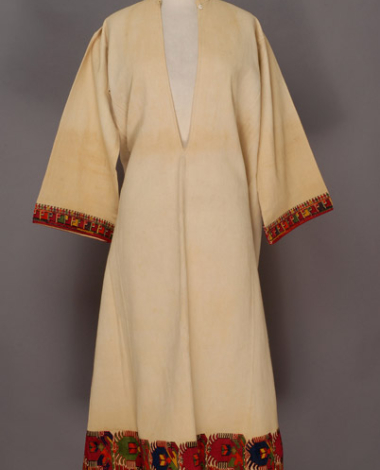 Νυφικό βαμβακερό υφαντό πουκάμισο κεντημένο με πολύχρωμα μετάξια