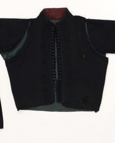 Fermeli, men's sleeved blue felt jacket