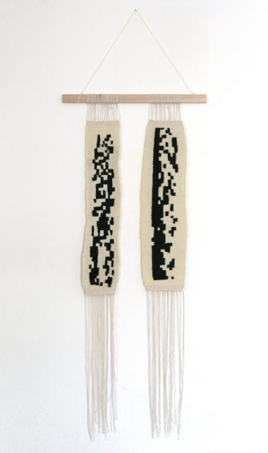 “Stay at Home”. Woven tapestry-data visualisation. Work by Maria Varela, 2020. The motif of the weaving was made by encoding confirmed cases from the first to the 83rd day since the SARS-Cov-2 virus appeared. CMLE, Accession No. 16697. Donated by Maria Varela. “Stay at Home”. Woven tapestry-data visualisation. Work by Maria Varela, 2020. The motif of the weaving was made by encoding confirmed cases from the first to the 83rd day since the SARS-Cov-2 virus appeared. CMLE, Accession No. 16697. Donated by Maria Varela.