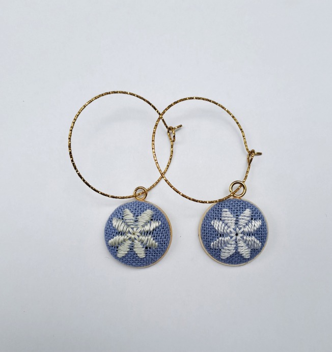 Earrings "Cloud" inspired by "Karsaniko" embroidery