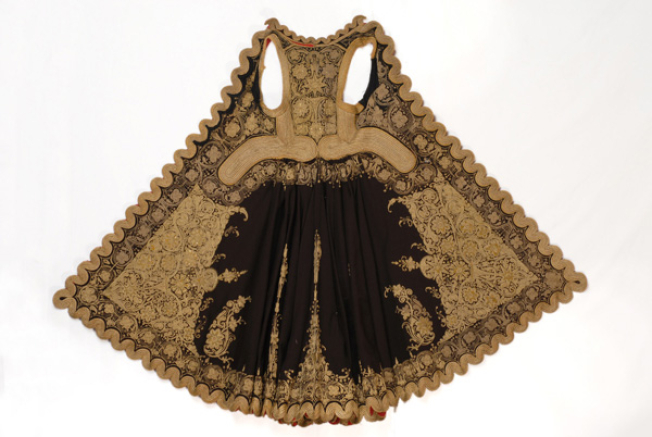Pirpiri, women's, sleeveless, festive overcoat decorated with terzidikos (gold tailored) embroidery