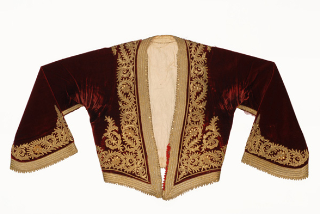 Kondogouni, velvet, sleeved jacket ornamented with terzidiko gold embroidery