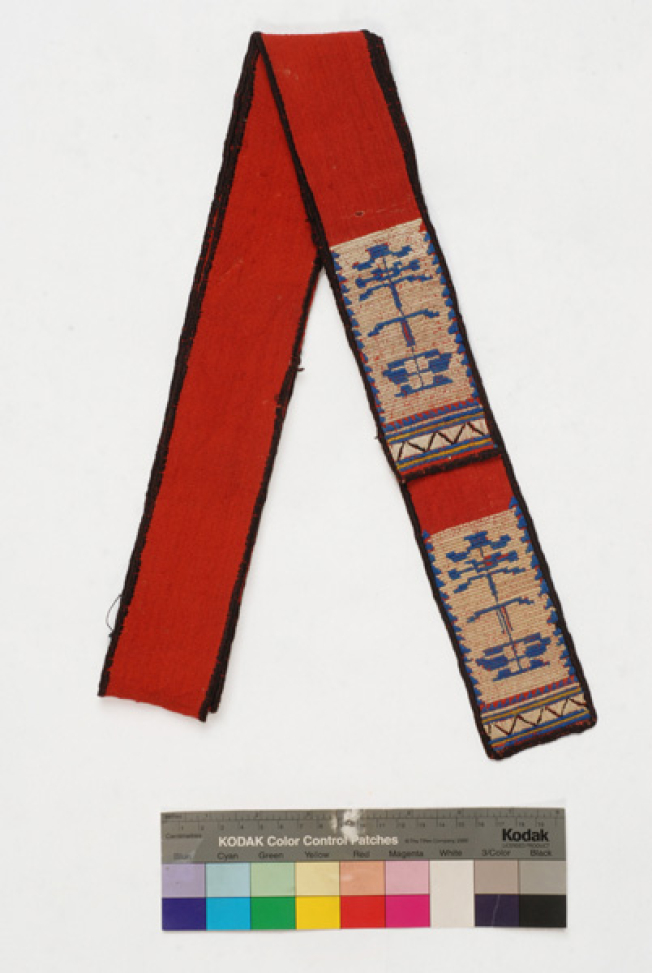 Renta, embroidered, woollen band, accessory of the newlywed woman's festive headdress 