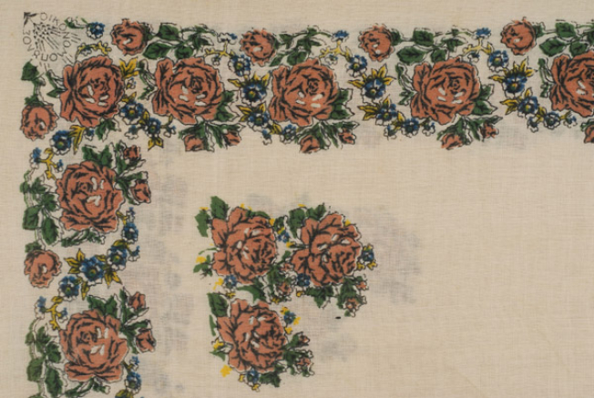 Detail of the decoration, edging and inside corner with vegetal decoration, "rose", from the Dodecanese