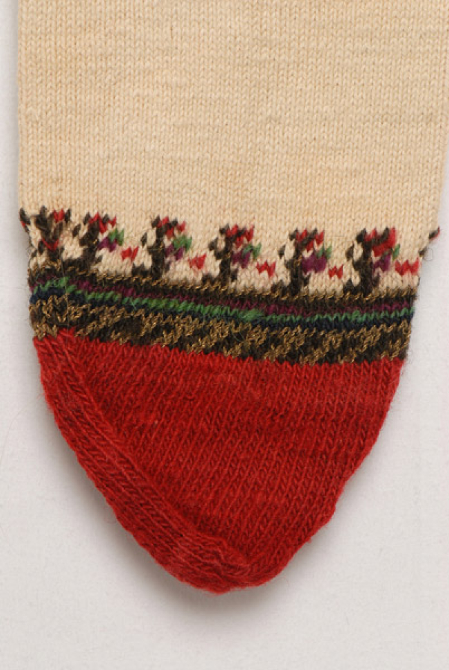 Kokkinofteri stocking, front embroidery
