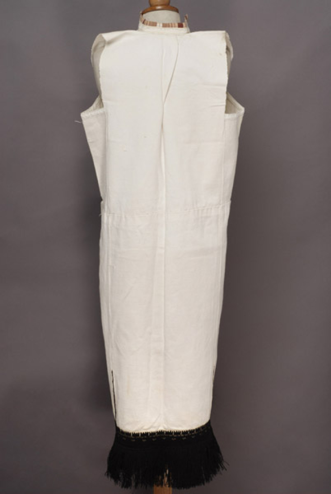 White cotton sleeveless chemise, back