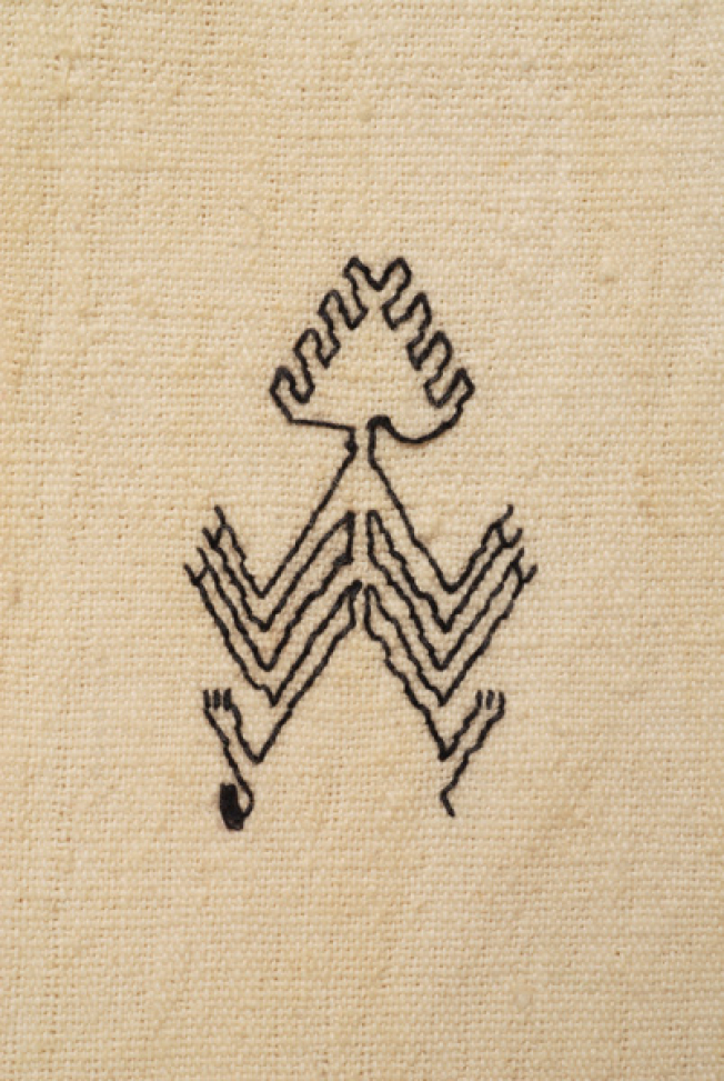 Top left embroidery, wrong side