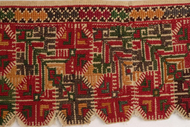 Detail of the decoration with stylized vegetal motifs