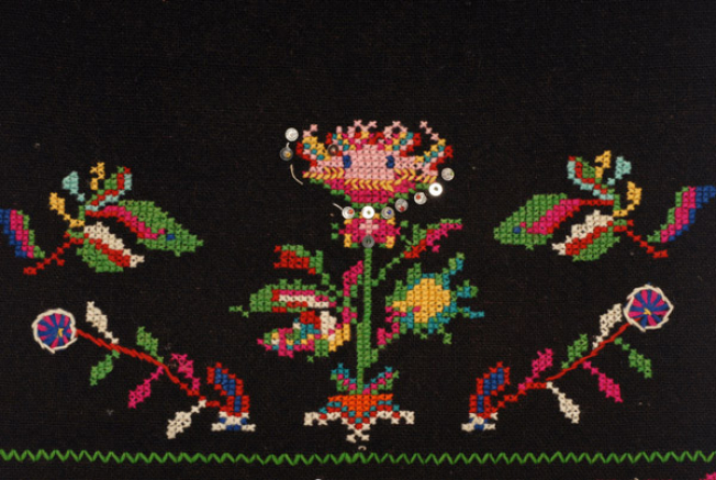 Detail of embroidered decoration, large flowers