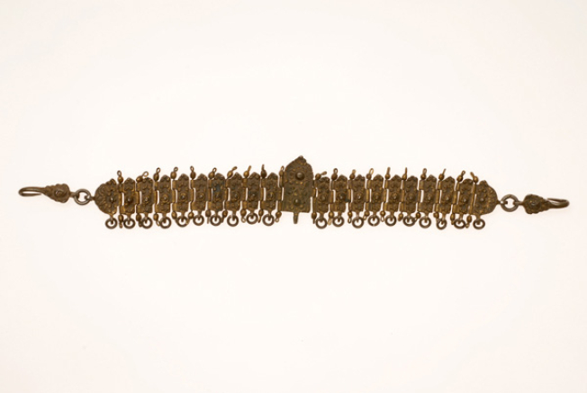 Gold plated giordani made of vertical cast-iron tiles with grainy decoration (Attica, Aspropyrgos)