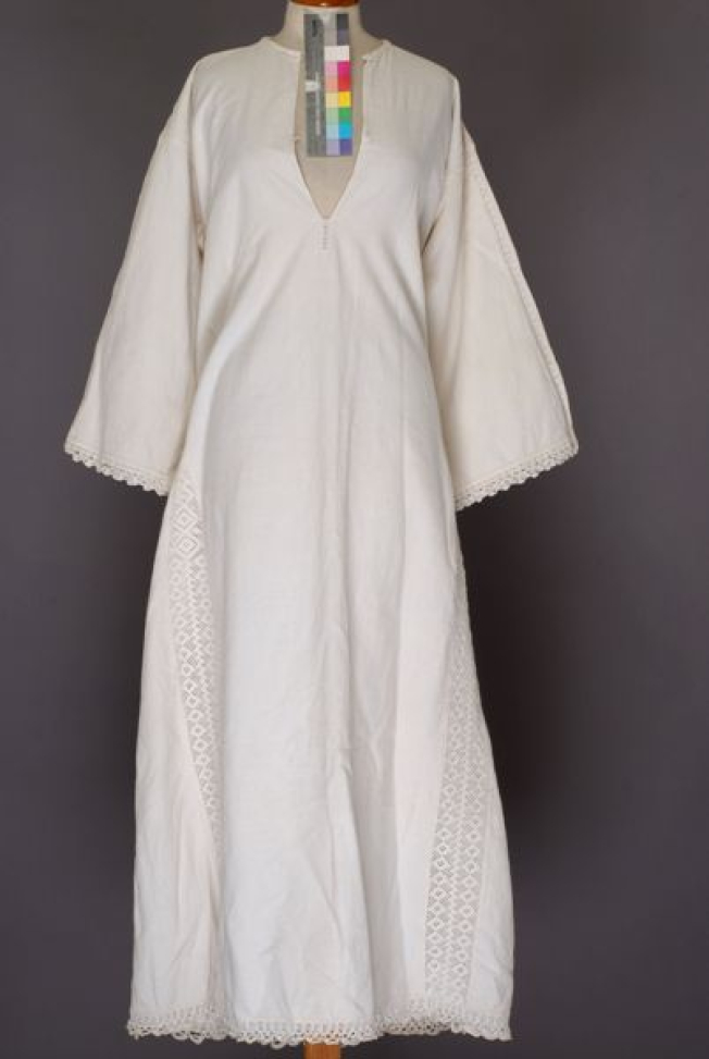 Founti, white, ankle-long, cotton chemise