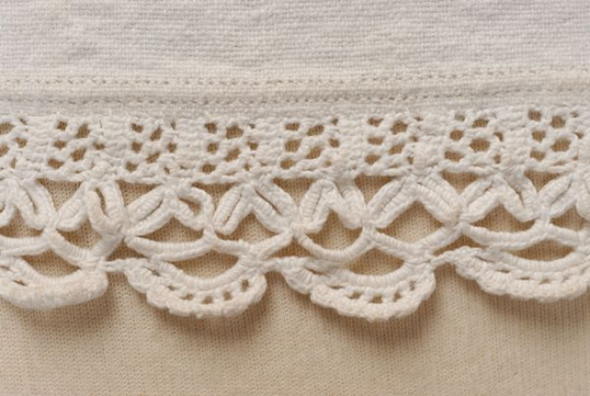 Border, detail of the decoration with small needle lacework