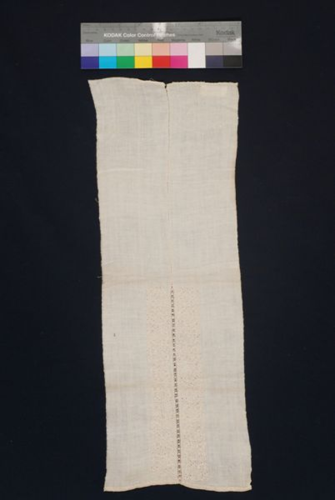 Part of the sleeve of a woman's chemise