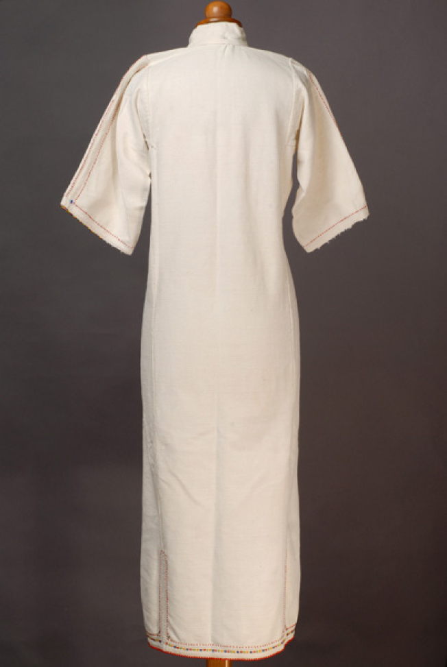 White cotton woven chemise, back