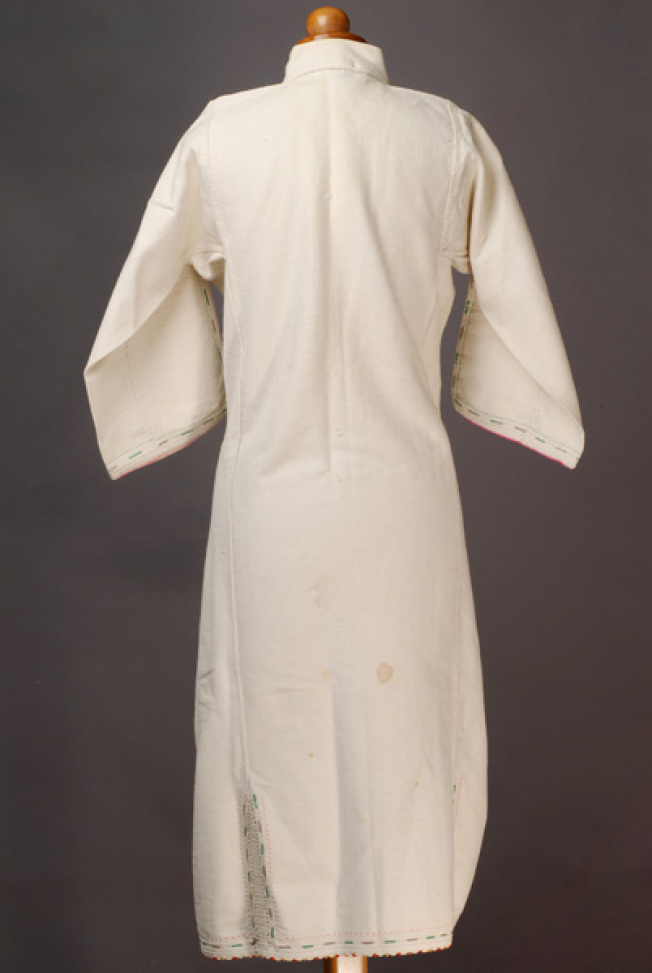 White cotton woven chemise, back
