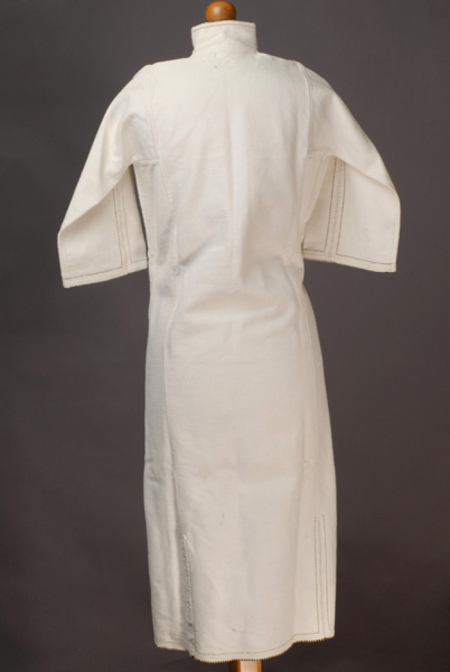White cotton woven chemise, back