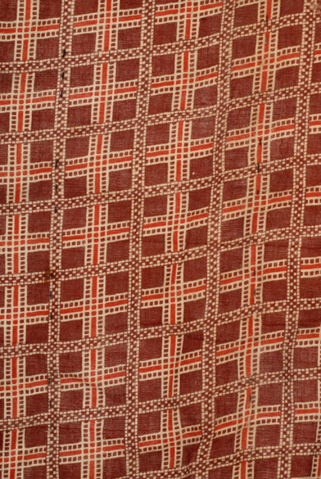 Detail of the lining with calico and secured with the matelasse technique