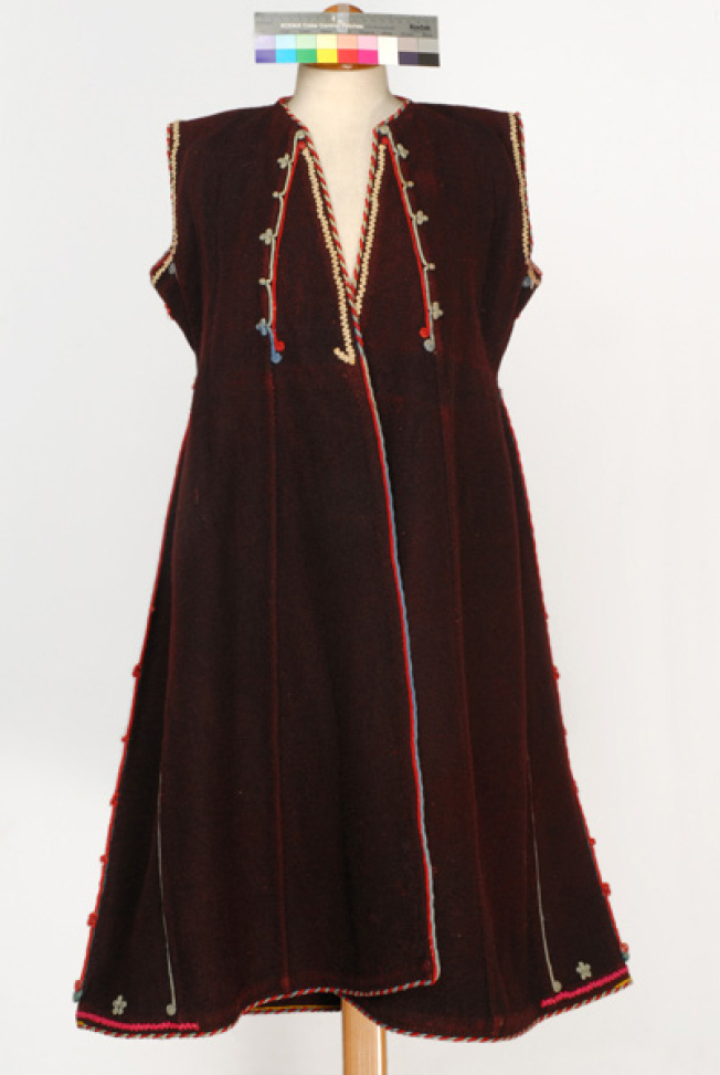Koutsoumanikos doulamas, sleeveless fullen wool overcoat