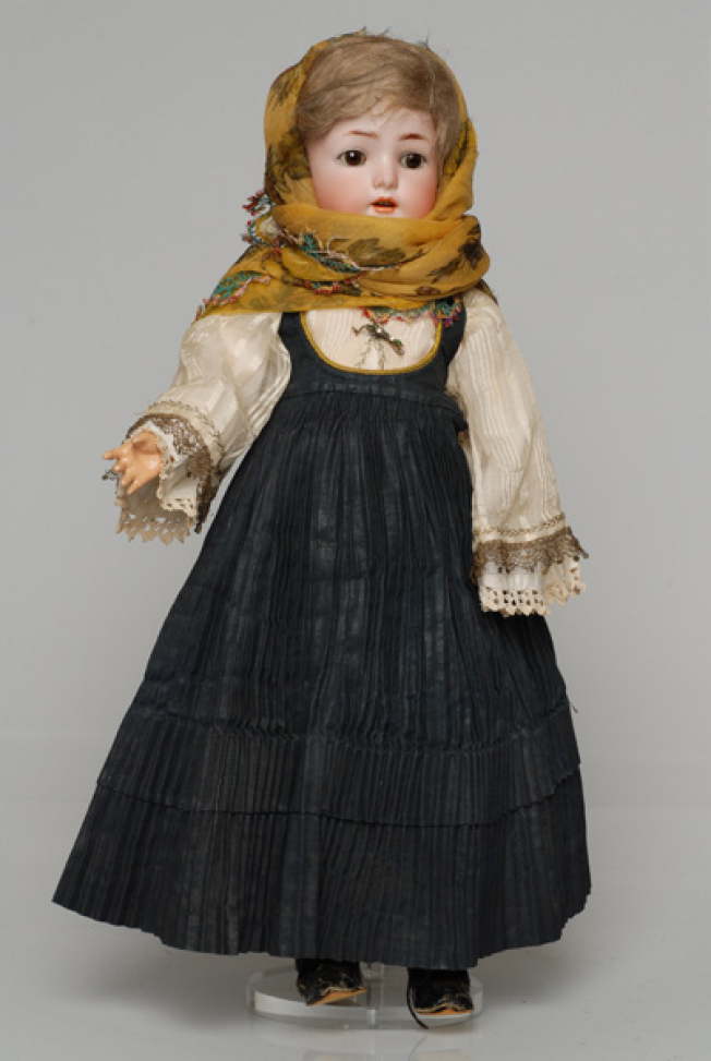 Porcelain doll, in the bridal costume of Kymi, from the doll's collection of Queen Olga 