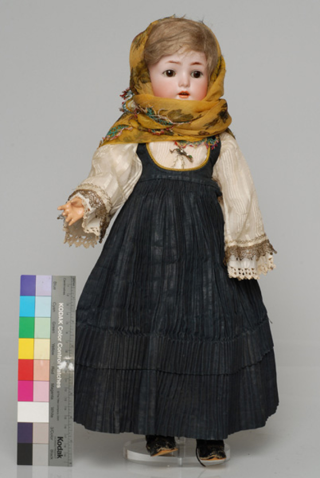Porcelain doll, in the bridal costume of Kymi, from the doll's collection of Queen Olga 