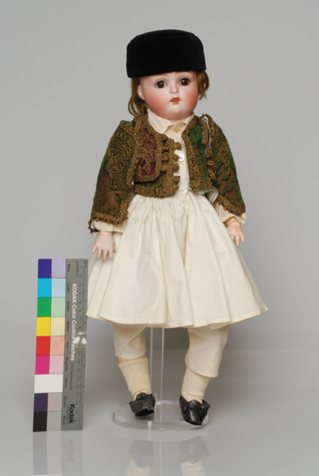 Porcelain doll, in the Evzone costume, from the doll's collection of Queen Olga 