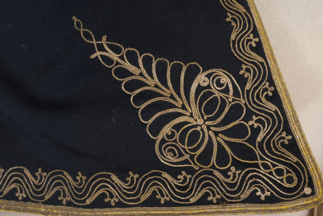 Detail of the decoration, terzidiko embroidery at the front edge