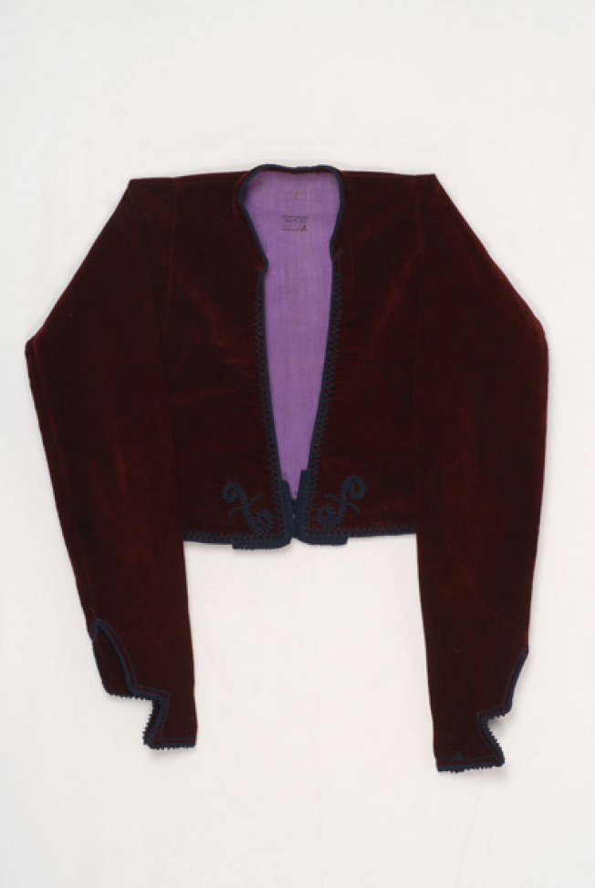 Marigold doulamas, sleeved jacket, worn by newlywed women