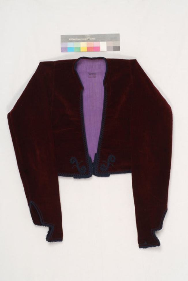 Marigold doulamas, sleeved jacket, worn by newlywed women