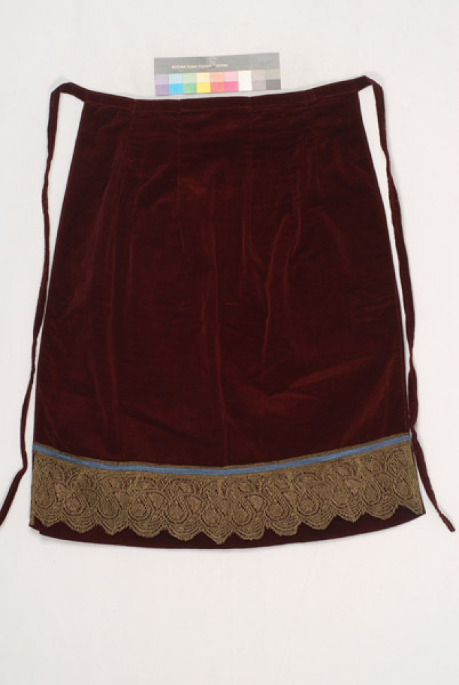 Velvet, bridal apron
