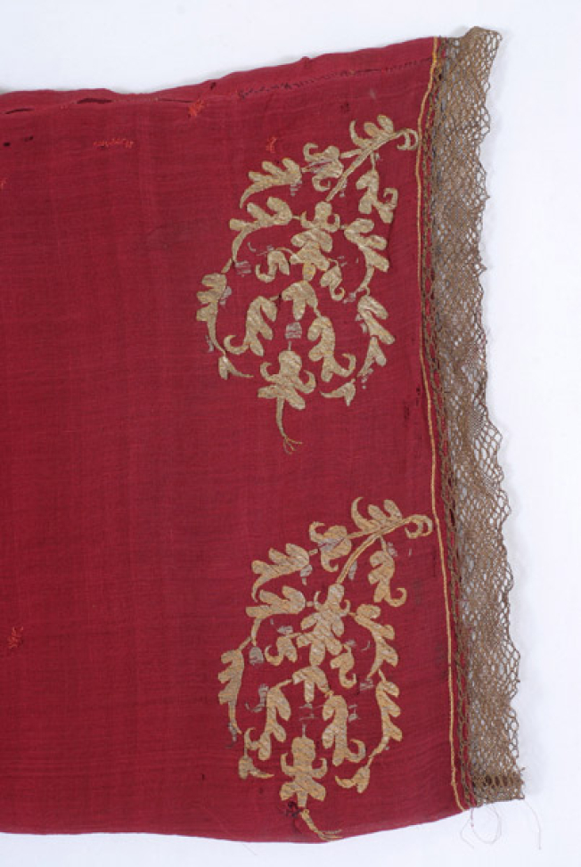 Embroidery of the sleeve and and gold lace