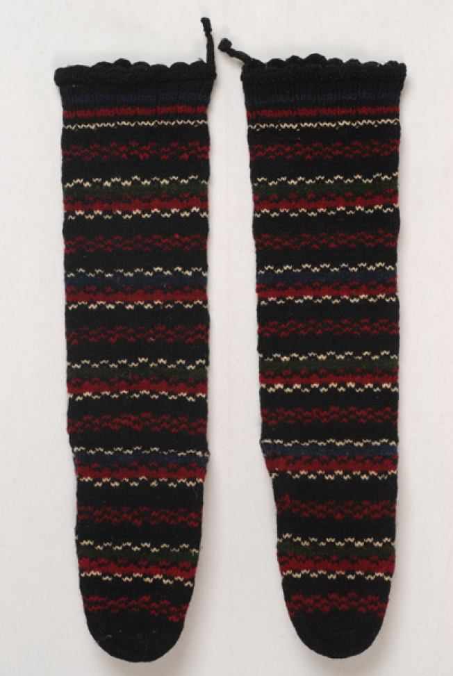 Porpats, pair of knitted stockings