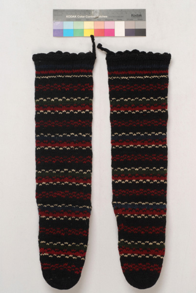 Porpats, pair of knitted stockings