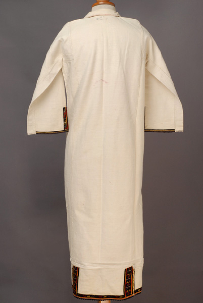 White cotton woven chemise, back