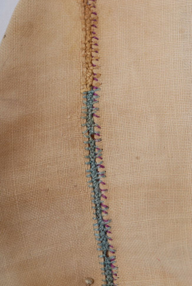 Detail of the joint with psaragkathi (herring bone stitch)