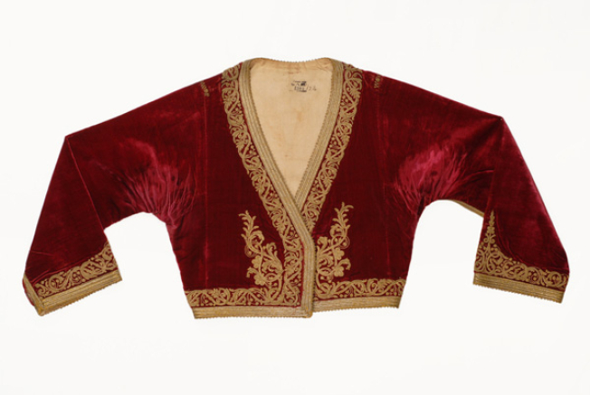 Kondogouni, velvet, sleeved jacket ornamented with terzidiko gold embroidery